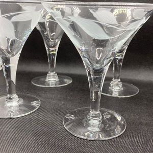 4 vintage martini glasses